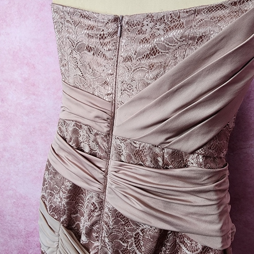 202. Bebe Strapless Lace Ruched Bodycon Cocktail Dress XS - Picture 6 of 8